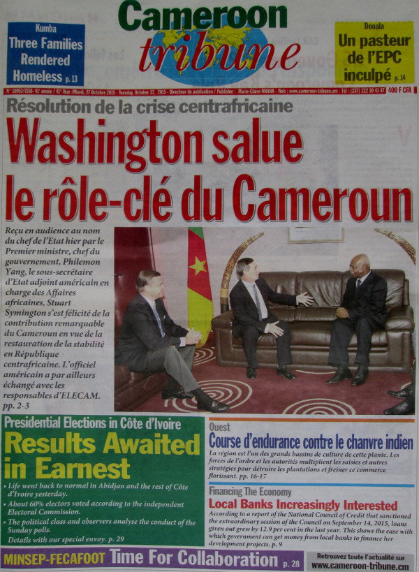 Cameroon Info Net Cameroun Kiosque Quelques Titres De Ce Mardi Octobre